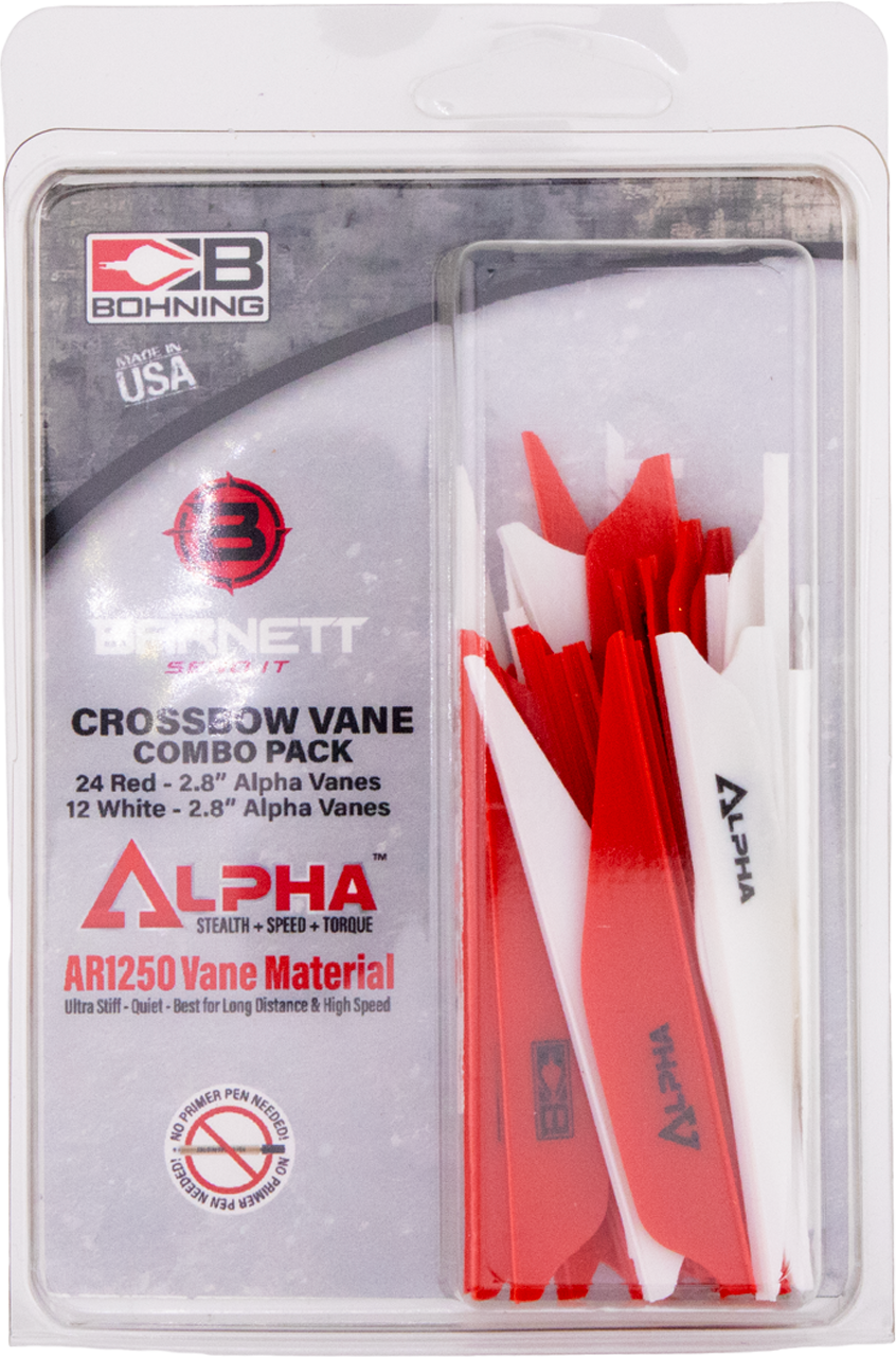 Bohning Alpha Vanes White/Red 36pk