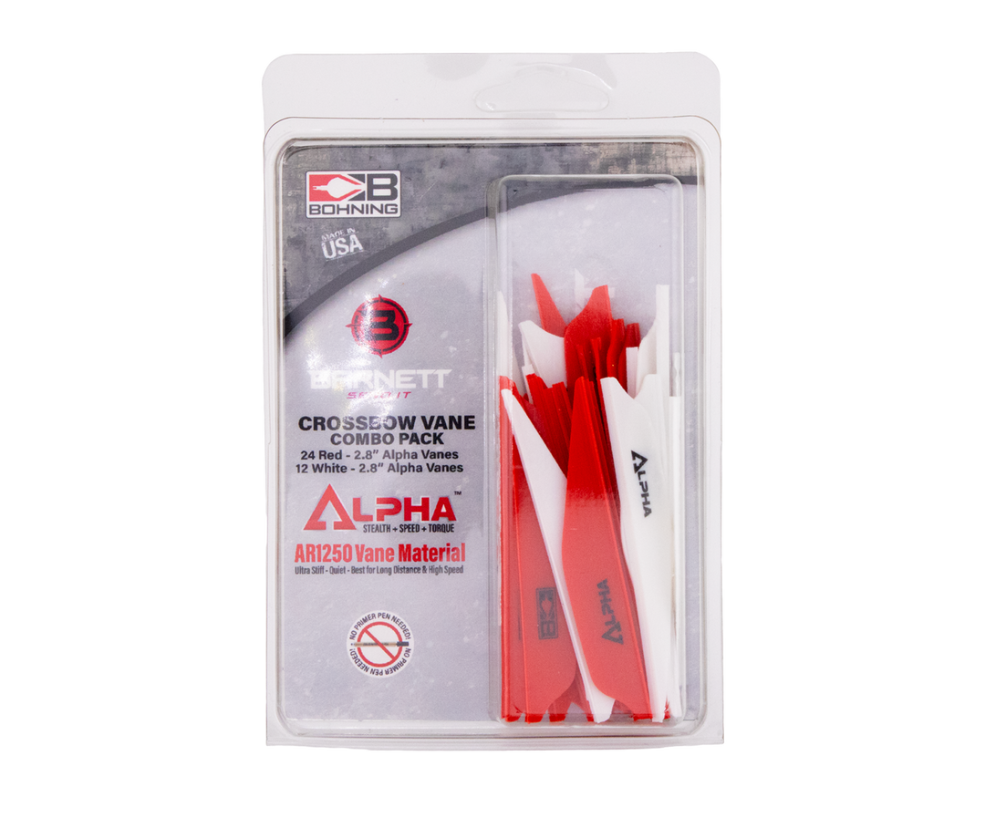 Bohning Alpha Vanes White/Red 36pk