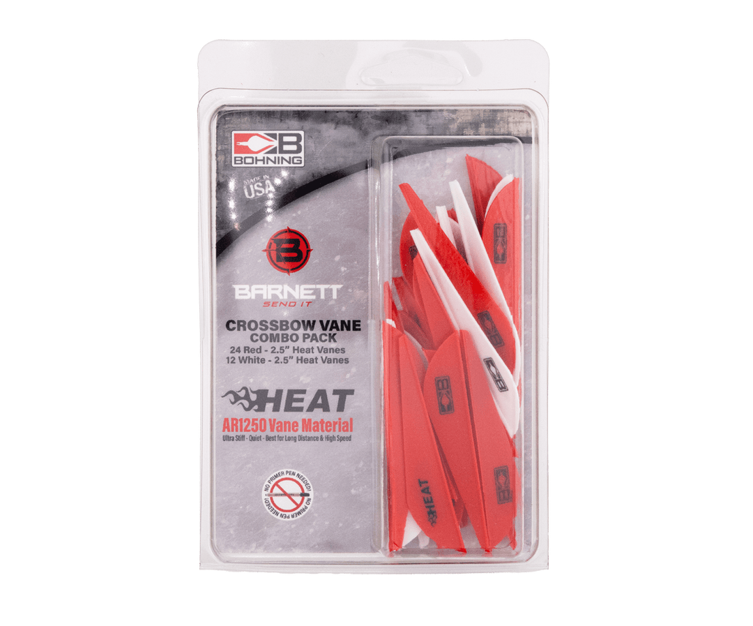 Bohning Heat Vanes White/Red 36pk - Barnett Outdoors