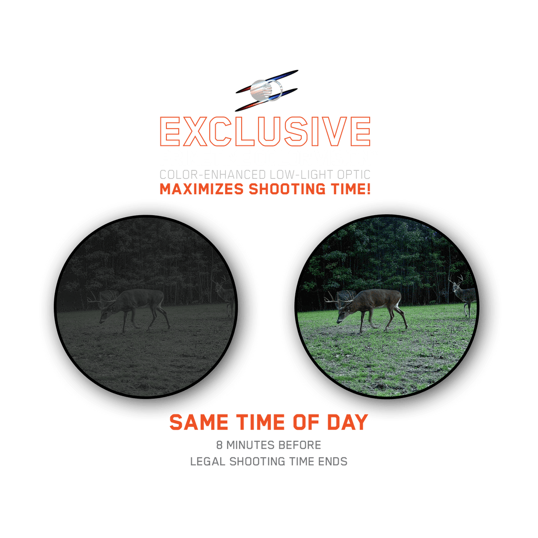 Cycloptic viewer color comparison showing Primetime Color Vision vs standard optics